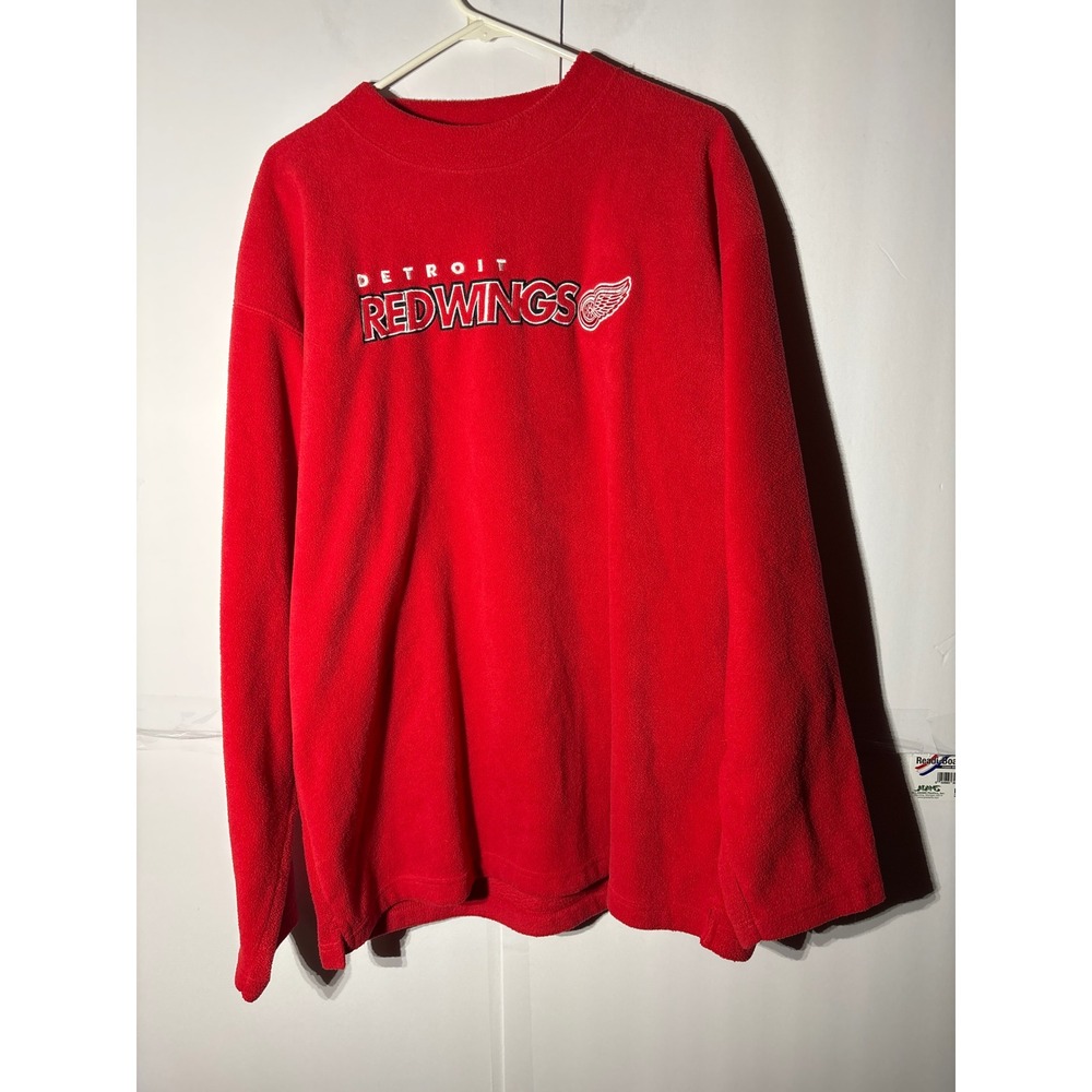 Mens Detroit Red Wings Fleece Pullover Sweatshirt XL NHL Pro Edge Red‎ USA